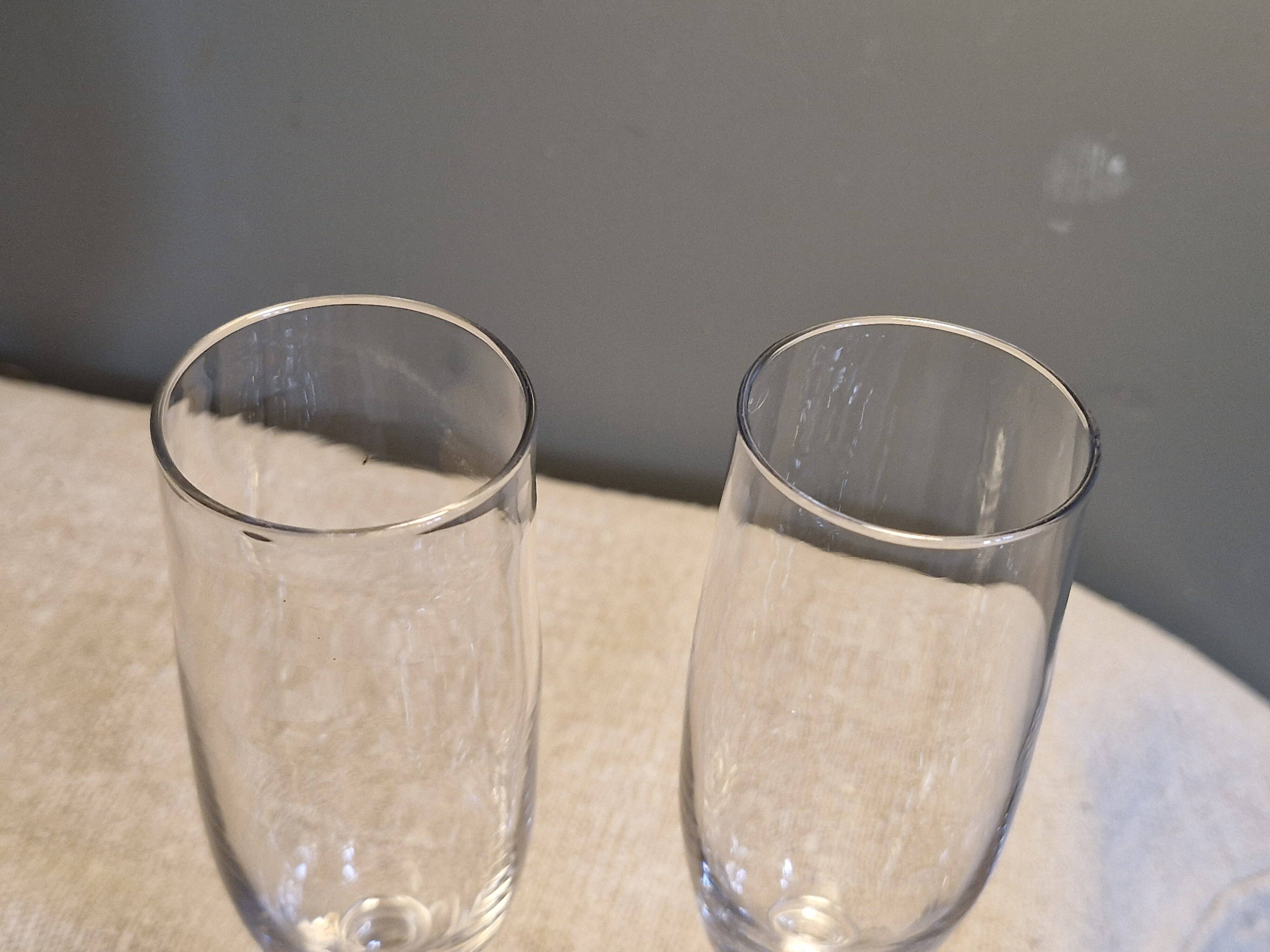 2 antique crystal champagne flutes