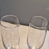 2 antique crystal champagne flutes