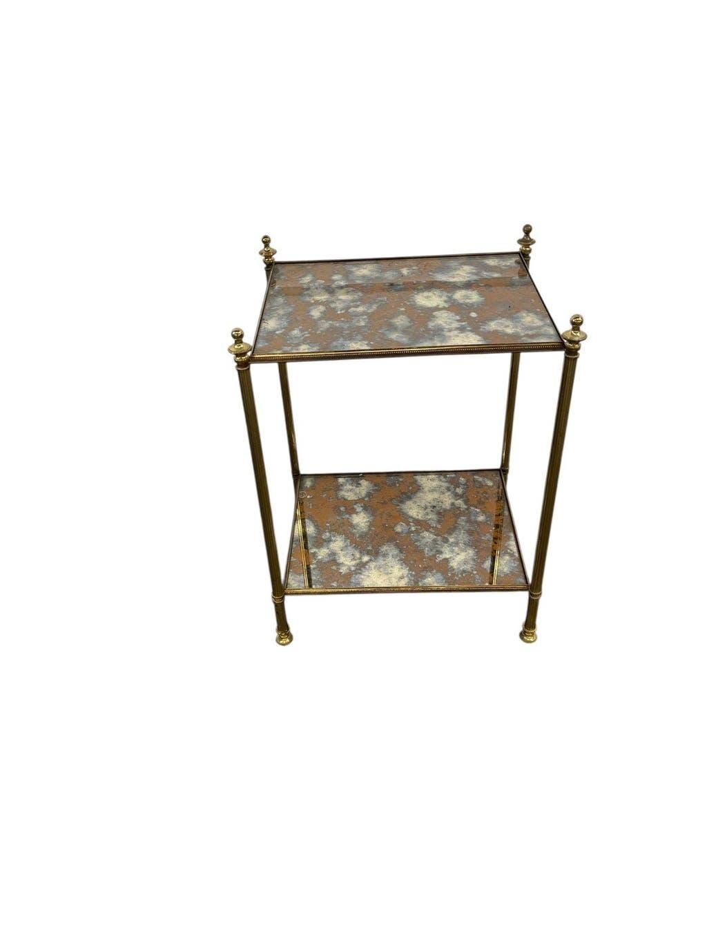 Vintage frosted glass shelf/side table/bedside table