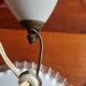 Vintage "rise and fall" lamp in opaline and porcelain