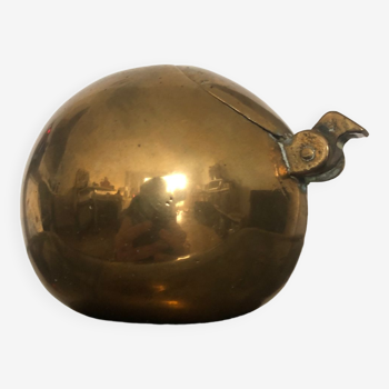 Cendrier boule vintage en bronze doré signé Valenti