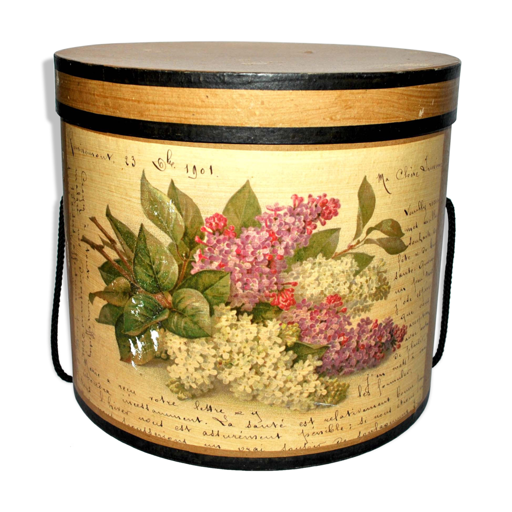 Vintage Floral Hat Box Design Kittie Markus Meander Cardboard Hat