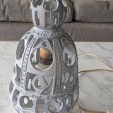 Ceramic lamp with cut-out design in the style of Roger Collet, 1960s.