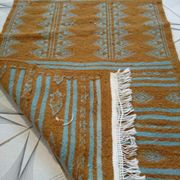 Tapis berbère marron et bleu 118 x 61 cm