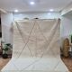 Handmade Moroccan Beni Ouarain Rug - Natural Ivory with Minimalist Diamond Pattern 300x200 cm