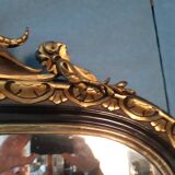 Large black and gold Napoleon III mirror 148X98