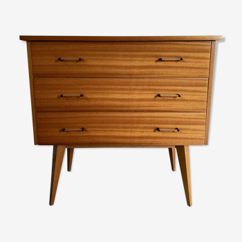 Commode vintage scandinave en teck des années 50-60 laquée.