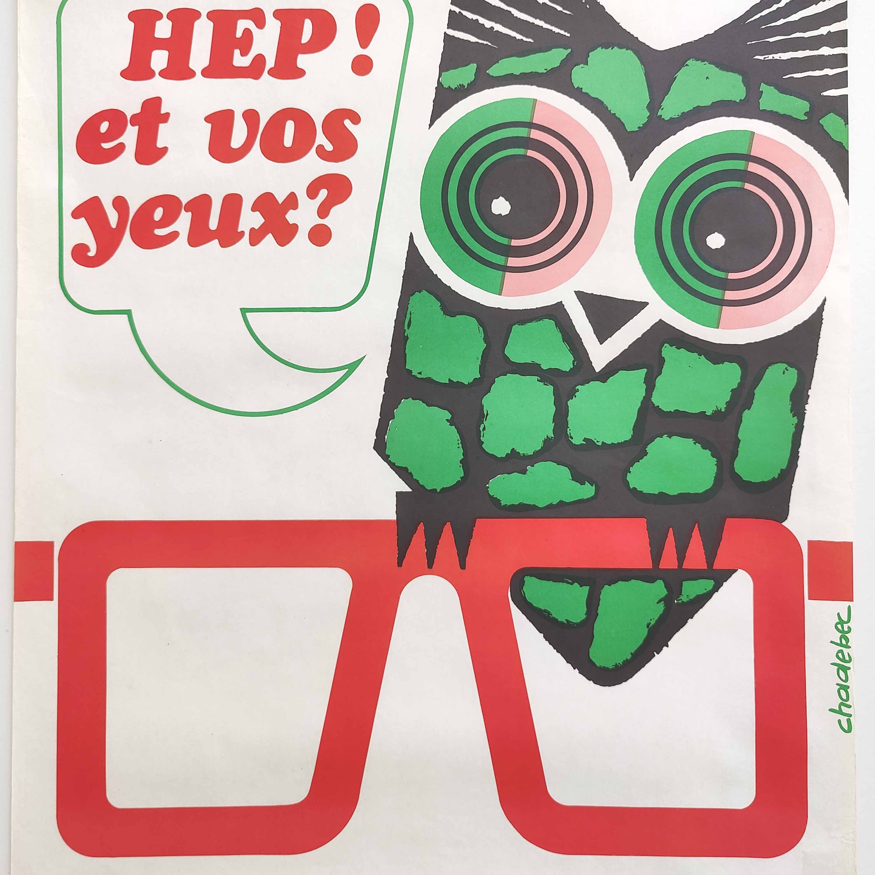 Vintage poster INRS 1987 graphics Chadebec