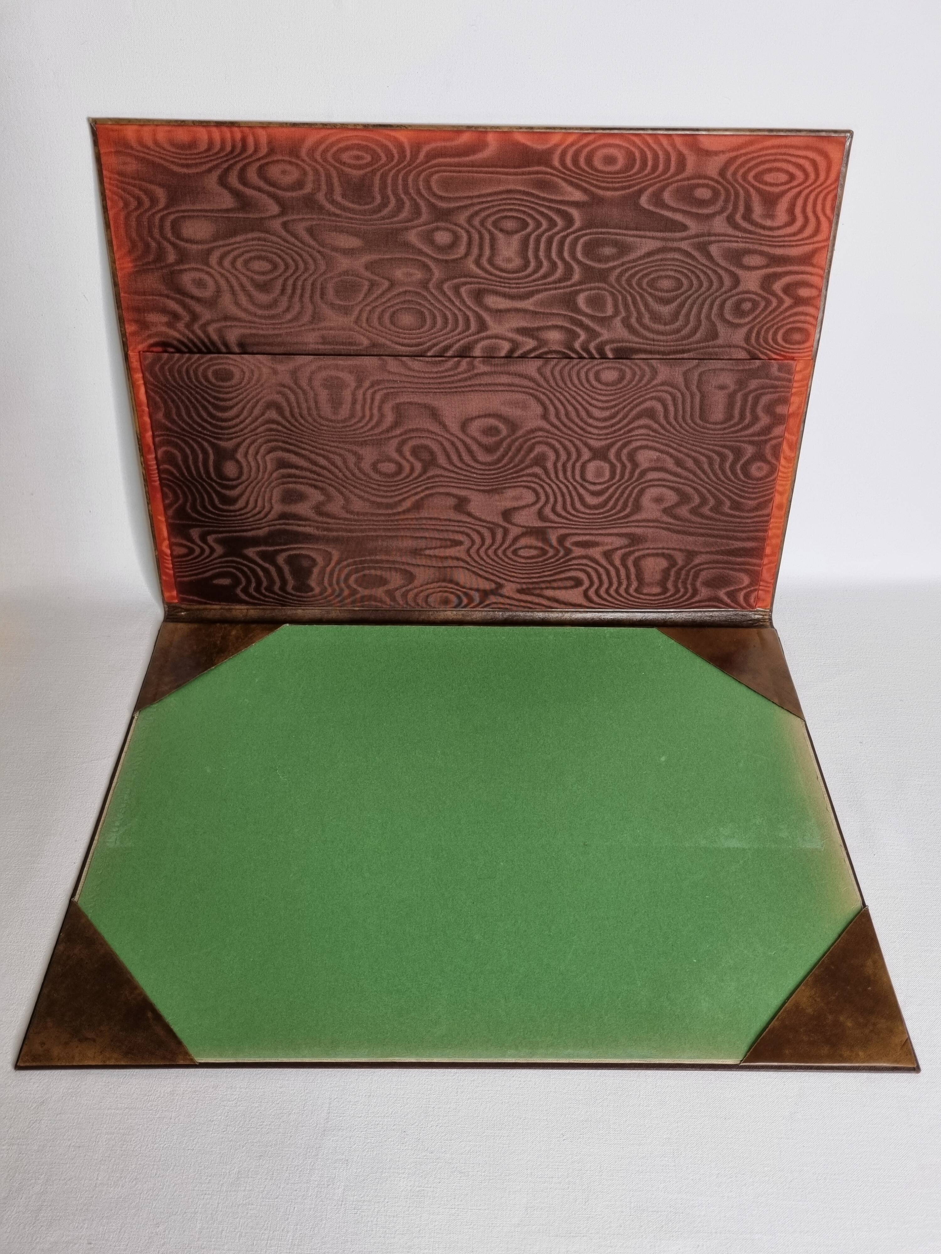 Leather desk pad, vintage office accessory, 50 cm