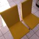 Pair of yellow chairs skaï yellow 60s