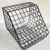 Wall basket steel wire storage vintage