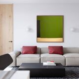 Original anise green painting trio 80x80 cm