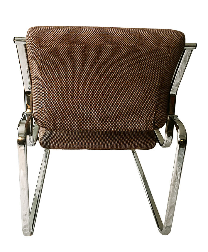 Atal wool and chrome chairs, from the 1970s, set of 2