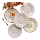 5 Small mismatched pink floral plates 1950 - DIGOIN SARREGUEMINES