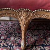 Regency 3-seater sofa in burgundy wood and leather