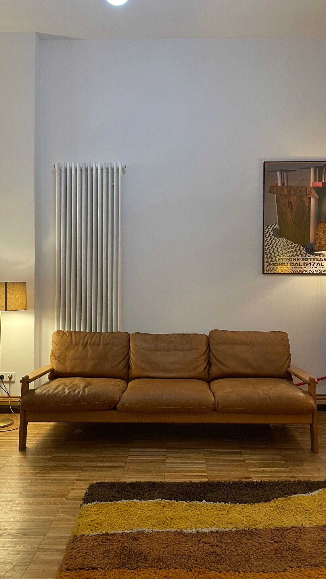 Danish sofa from the 70s in oak and buffalo leather