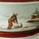 Jardiniere en porcelaine de Paris decor paysage de neige fin 19 eme