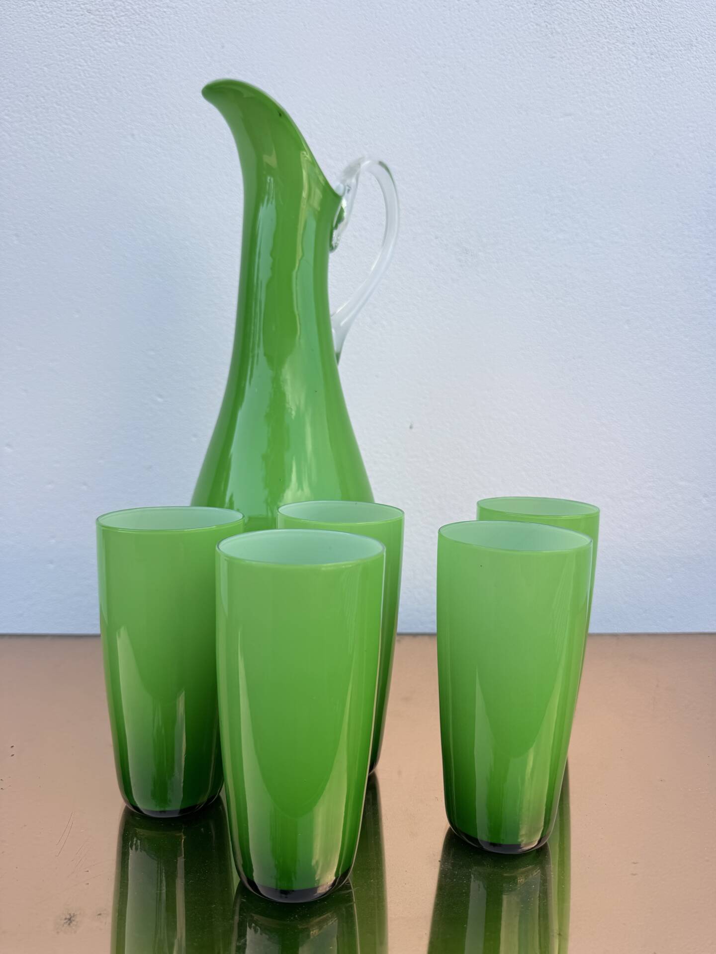 Service of orangeade glass Murano 1960s