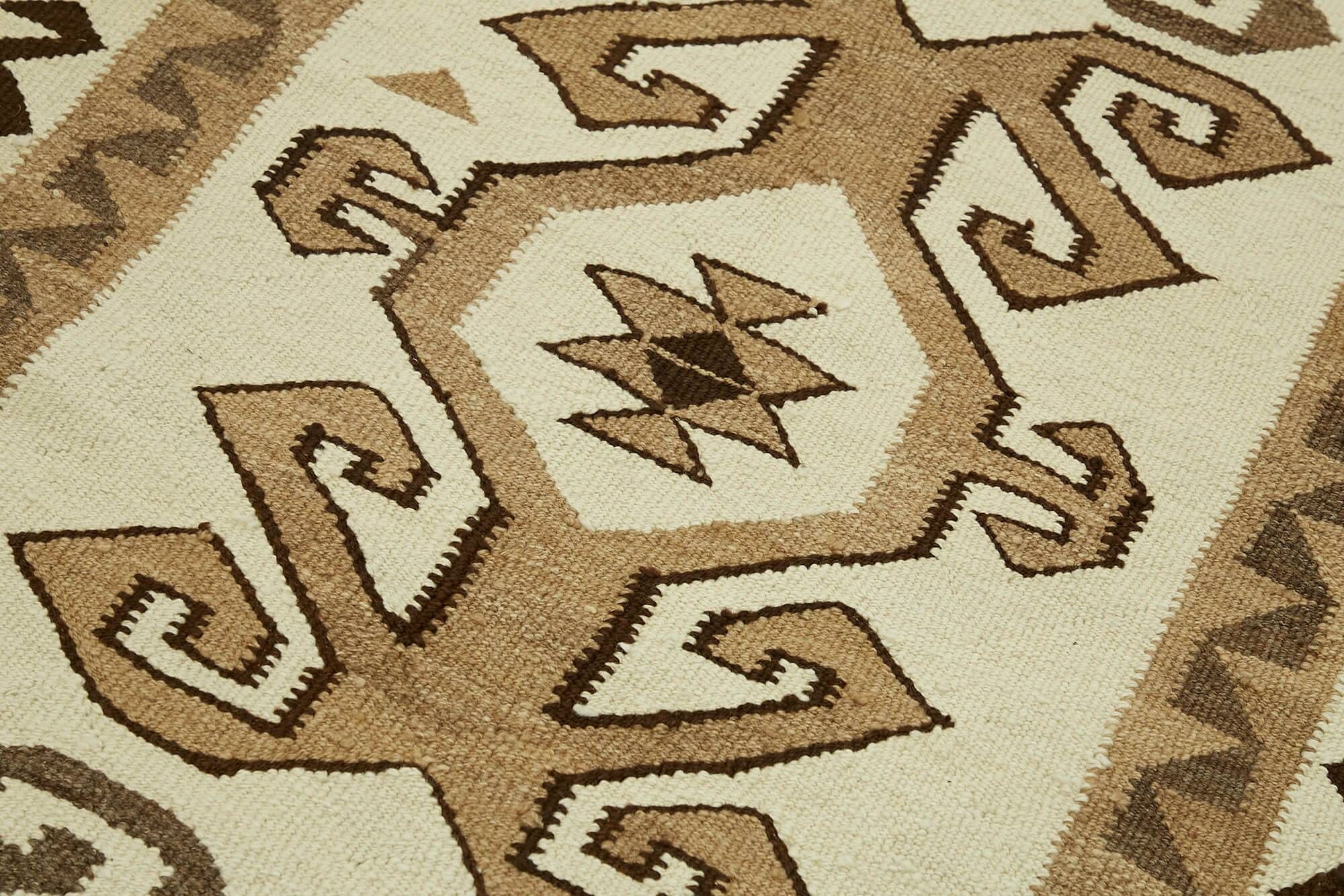 Turkish Handwoven Vintage Herki Kilim 104 cm x 336 cm