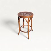 Ancien tabouret bas bistrot canné