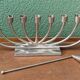 Candle holder with 9 branches in silver metal and speckled