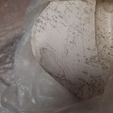 Coffee table with tray - travertine and glass - vintage.