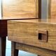 Modernist pair / Scandinavian wooden bedside tables, 1970 design.