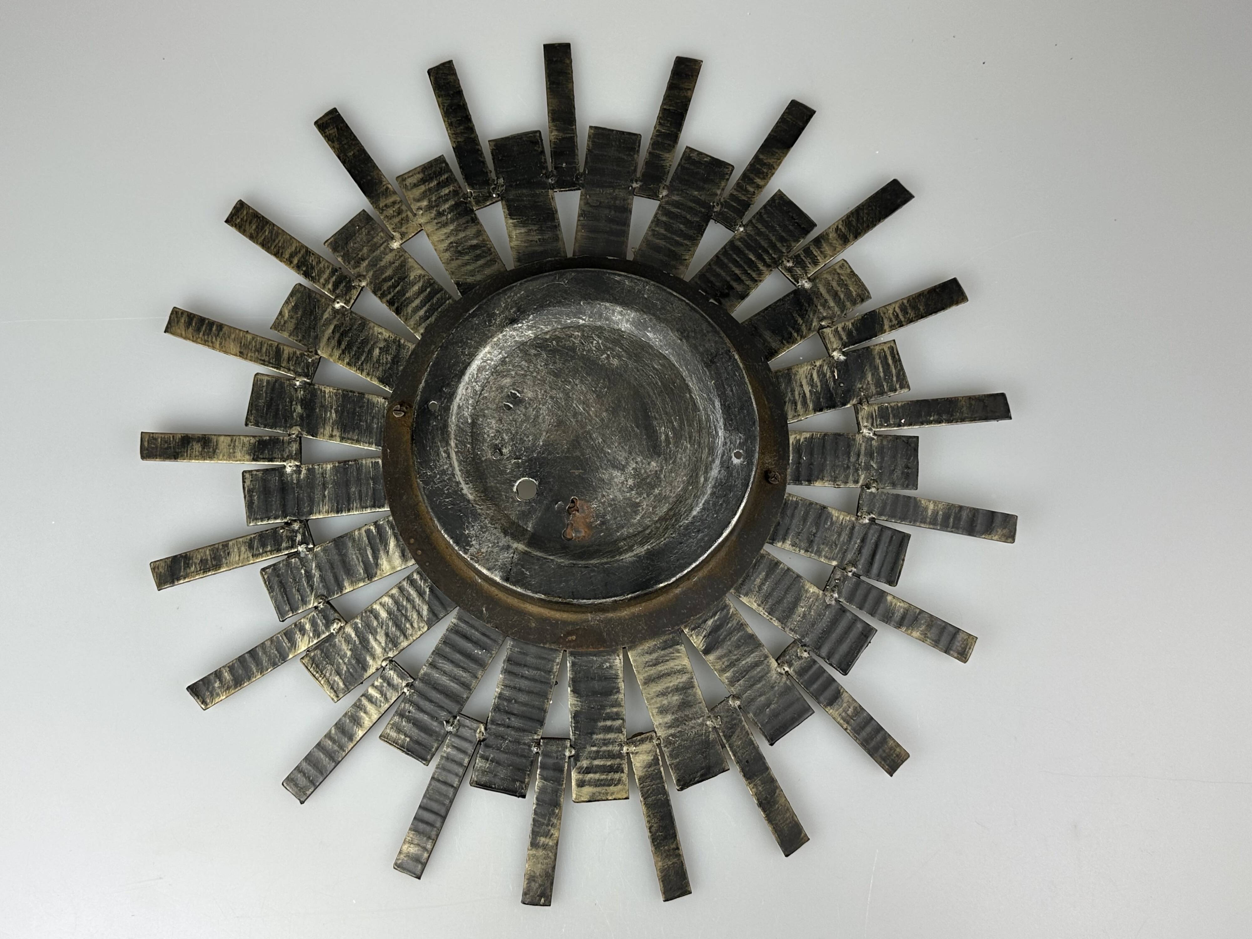 60s 70s Brutalist wall lamp wall light iron & glass by Honsel Leuchten