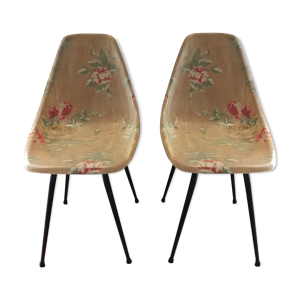 lot de 2 chaises en fibre - floral