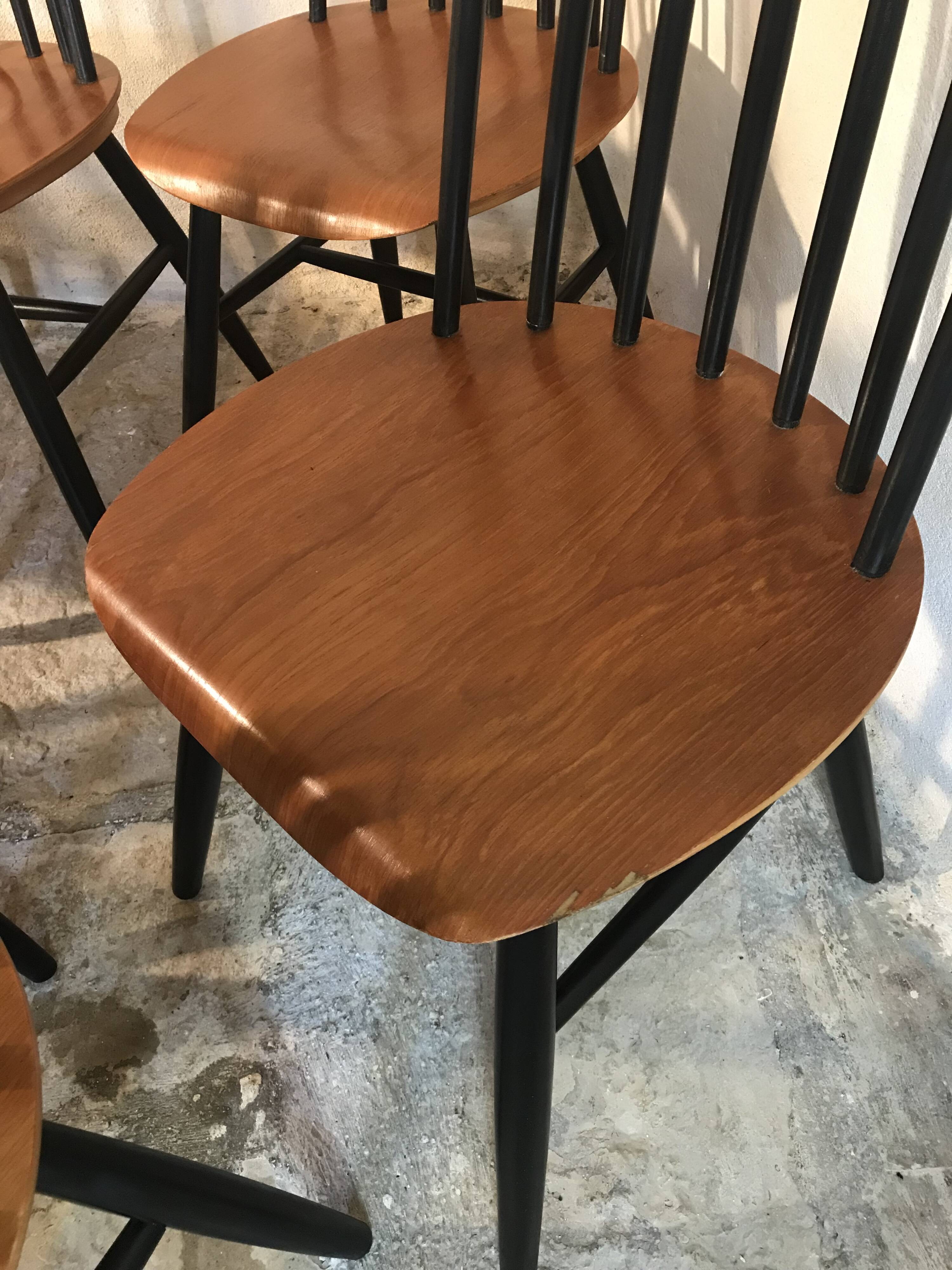 Set of 8 Scandinavian vintage Tapiovaara chairs