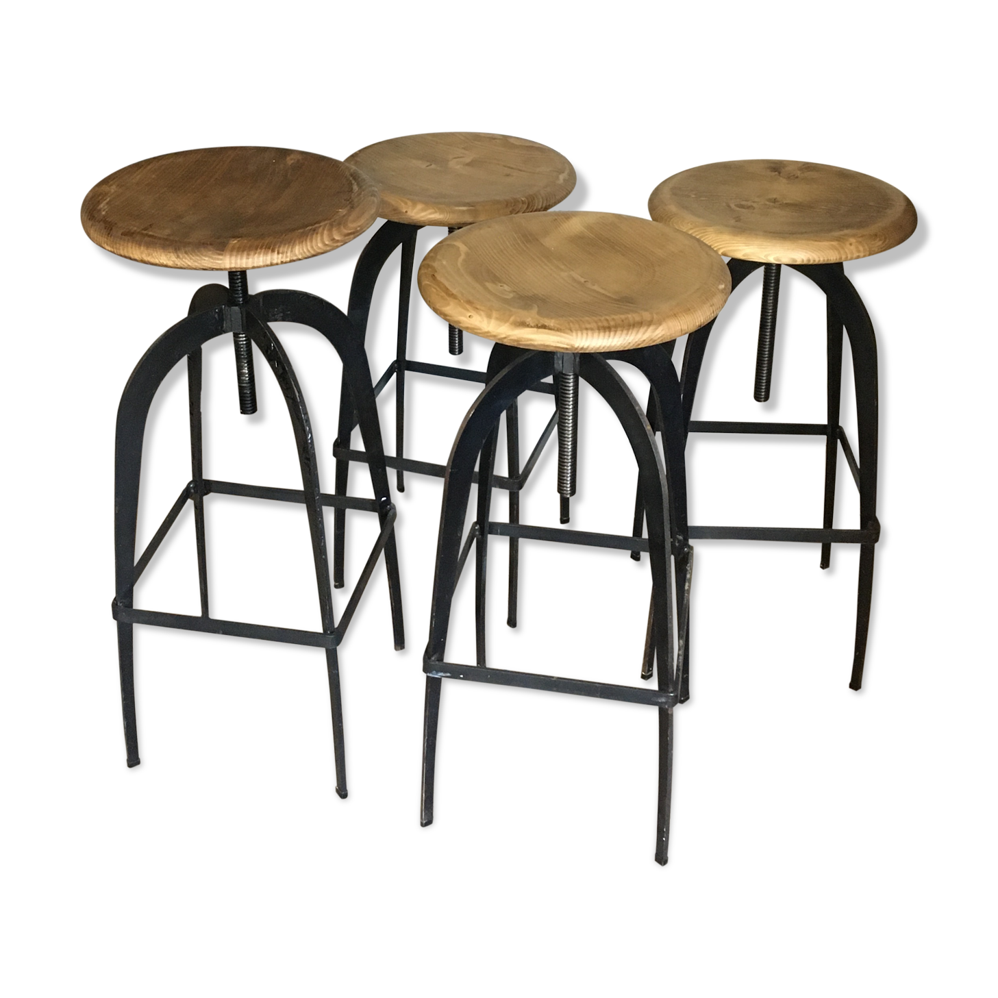 Lot of 4 industrial stools