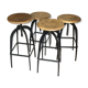 Lot of 4 industrial stools