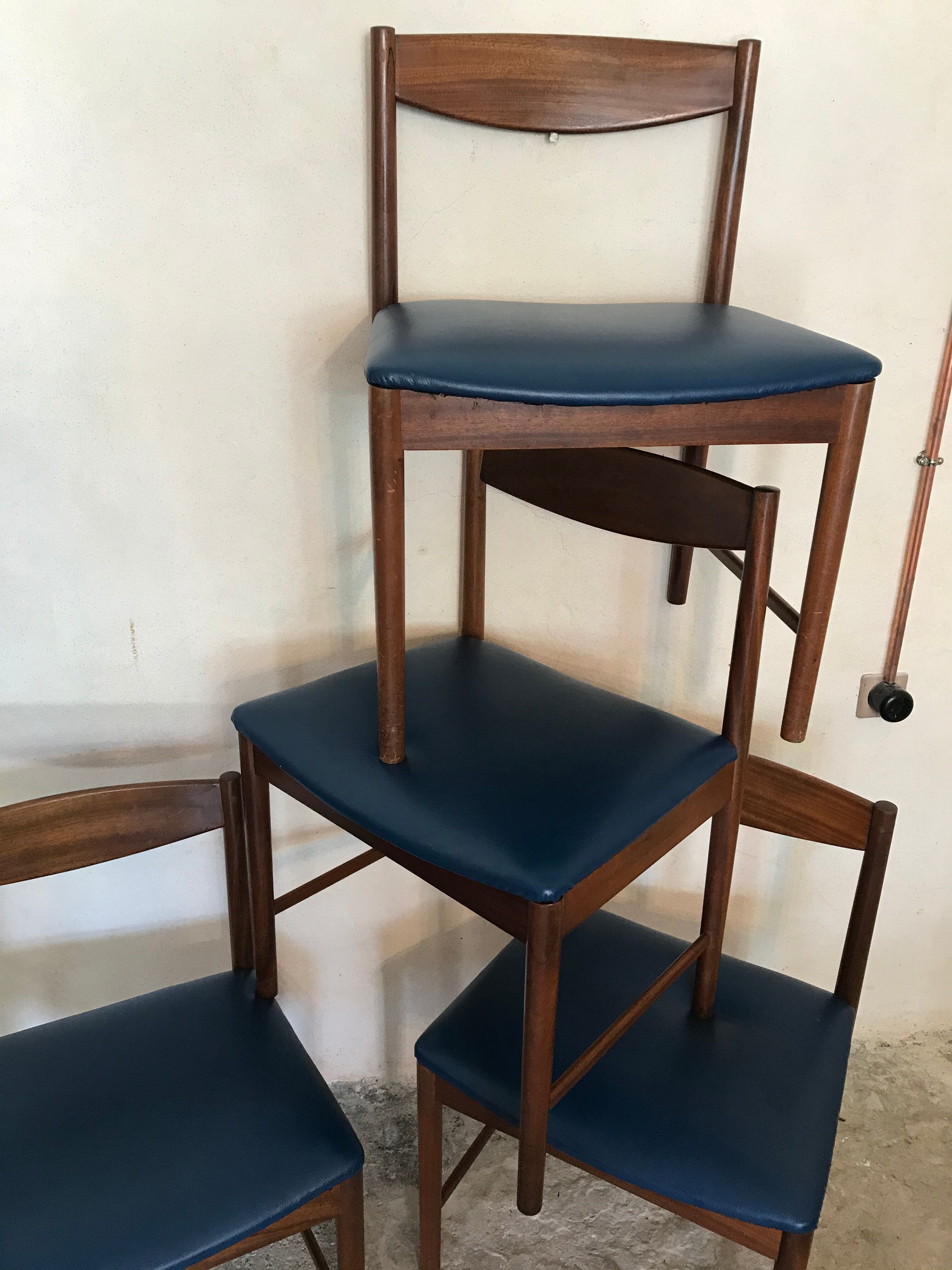 Lot de 4 chaises scandinaves teck 1960’s