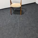 Vintage velvet teak arm chair