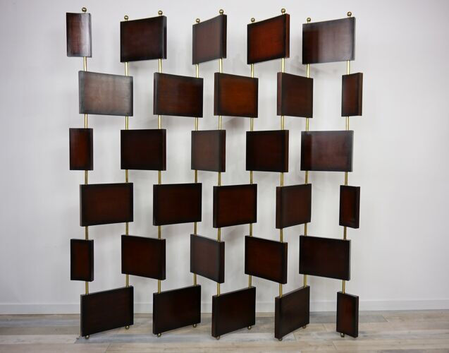 Wooden and brass screen