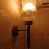 Glass and brass sconces