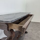 Restoration period console in flamed mahogany