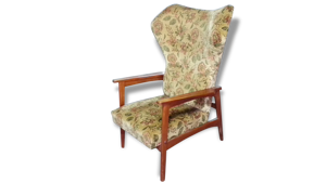 Fauteuil wing chair à fleur scandinave