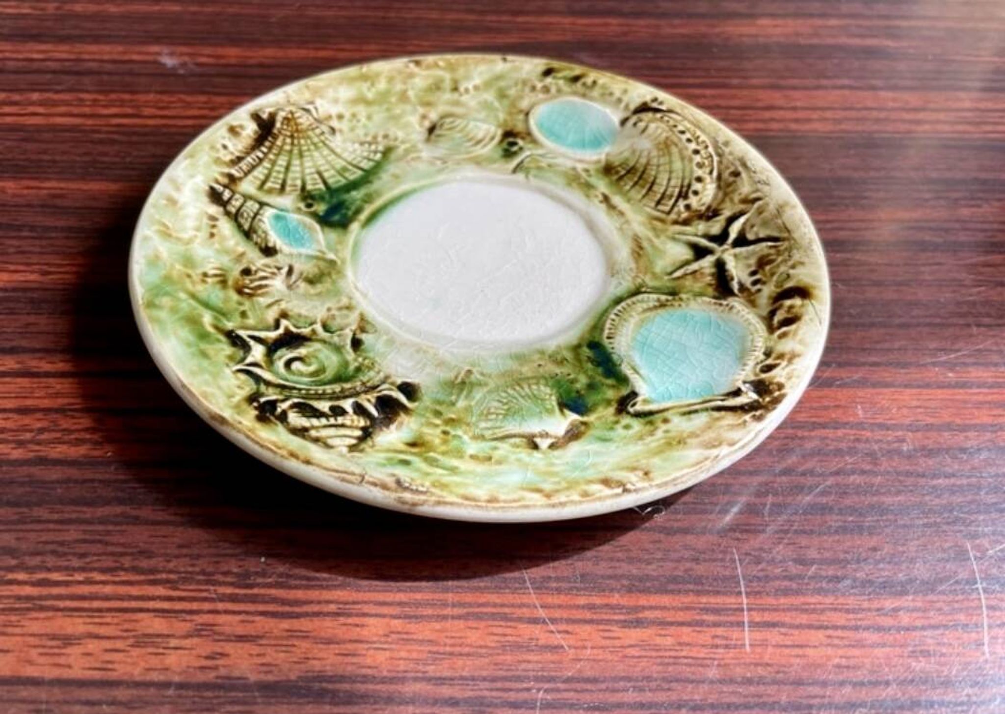 Lot 2 tasses et sous tasses vintage à décor coquillages