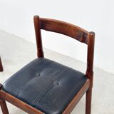 Set of six leather "Carimate" dining chairs by Vico Magistretti for Cassina