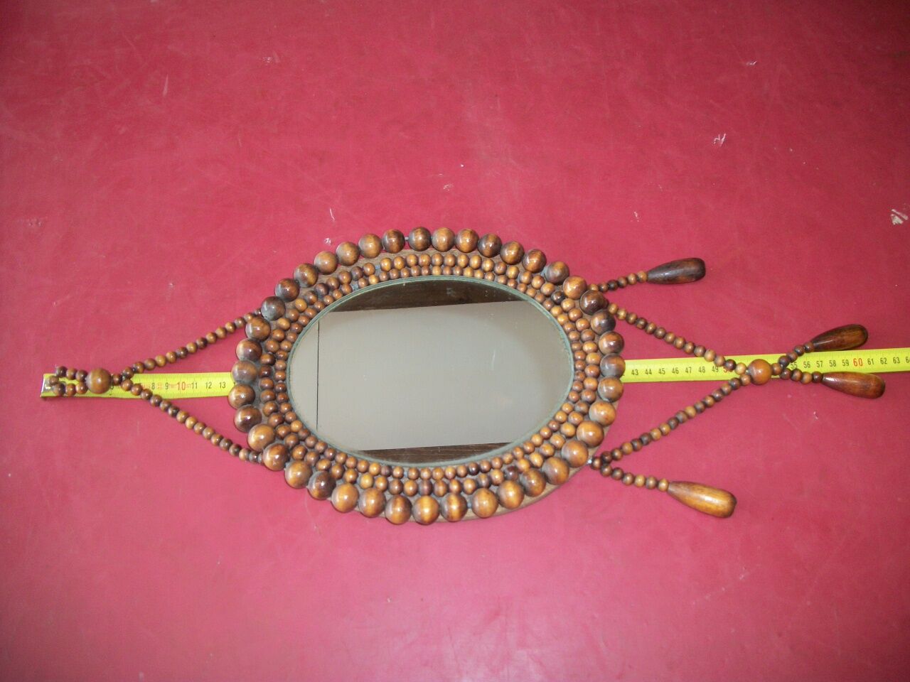 Miroir perle de bois