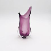 Vase sculptural organique Sommerso Murano couleur améthyste