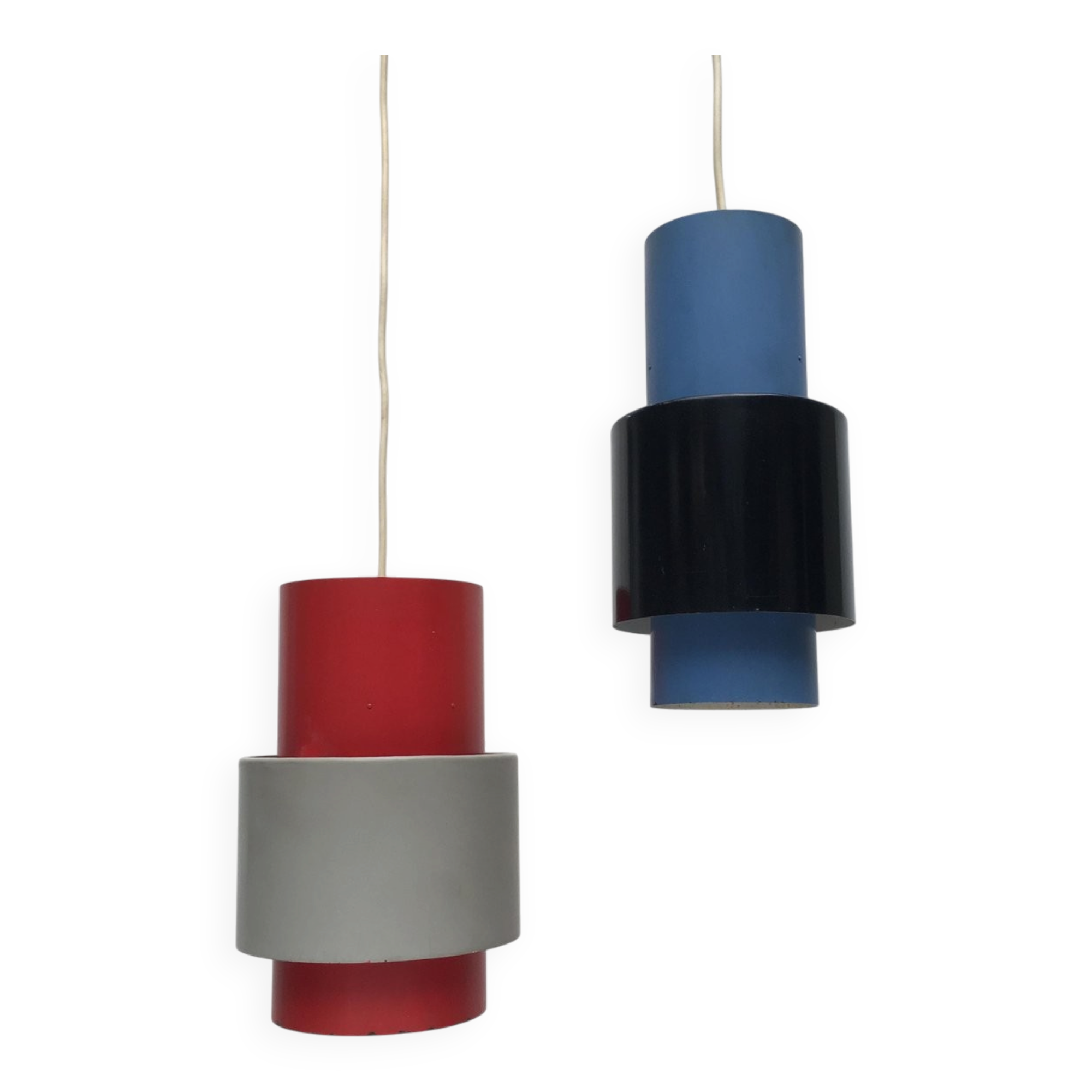 Mid-century metal pendant lights, set of 2