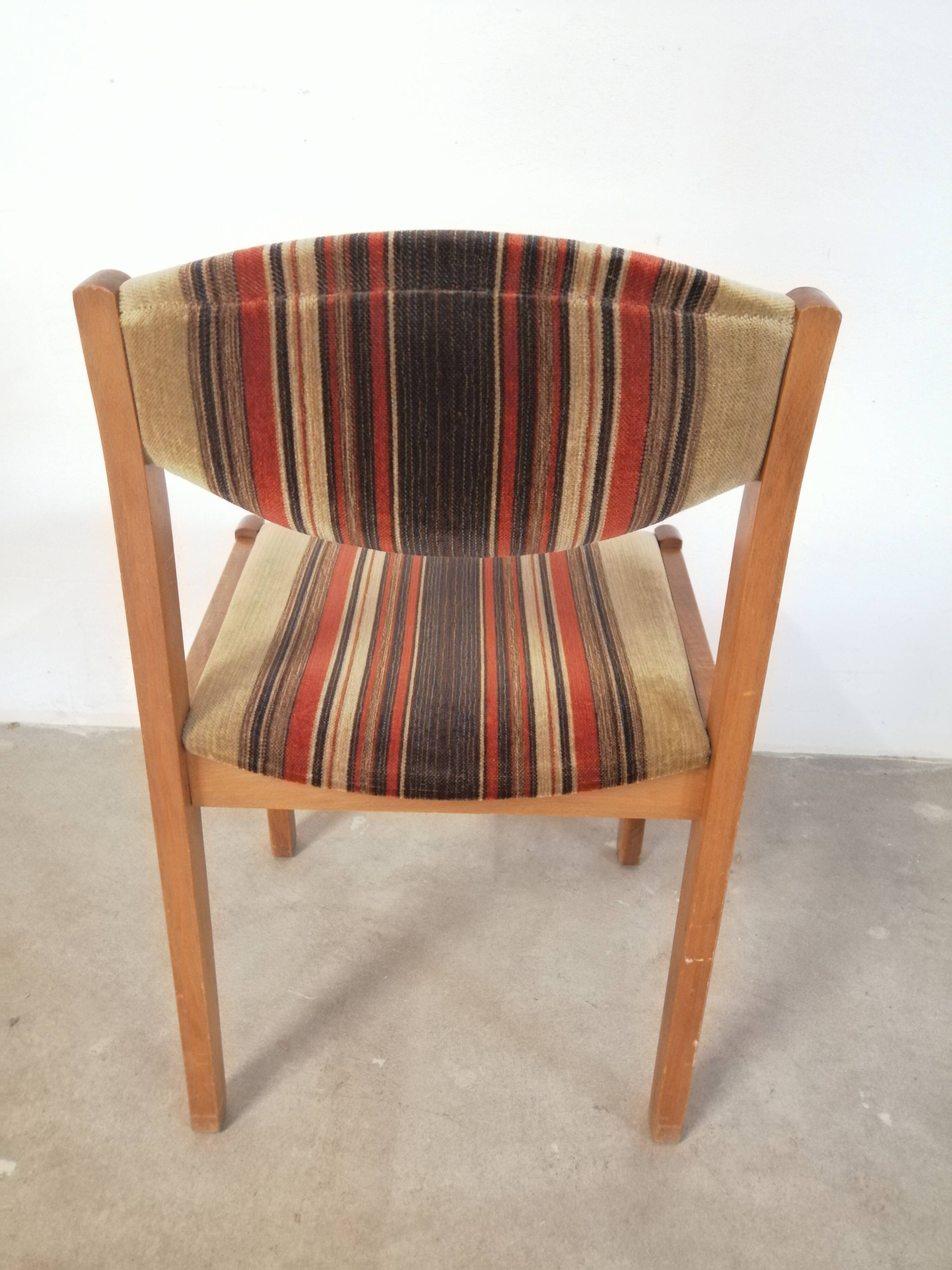 6 vintage chairs year 70 wood and velvet