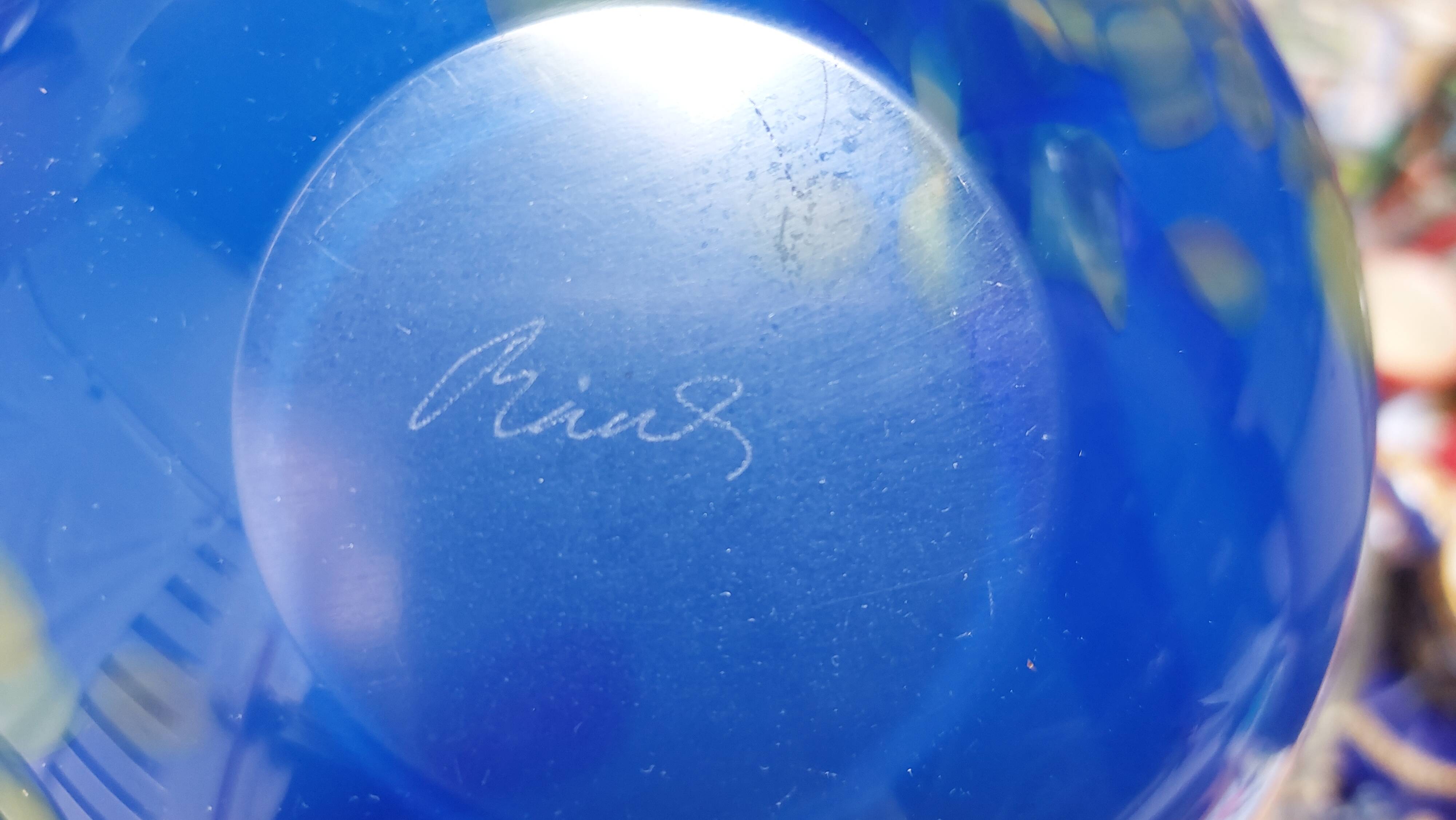 Ball vase art glassware workshop Beranek