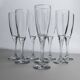Set of 10 Clear Glass Wine/Champagne Glasses with Swirled Stem - Vintage Italian 1980s Crystal