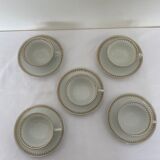 Tea service 5 cups and cups - Porcelain de Lourioux