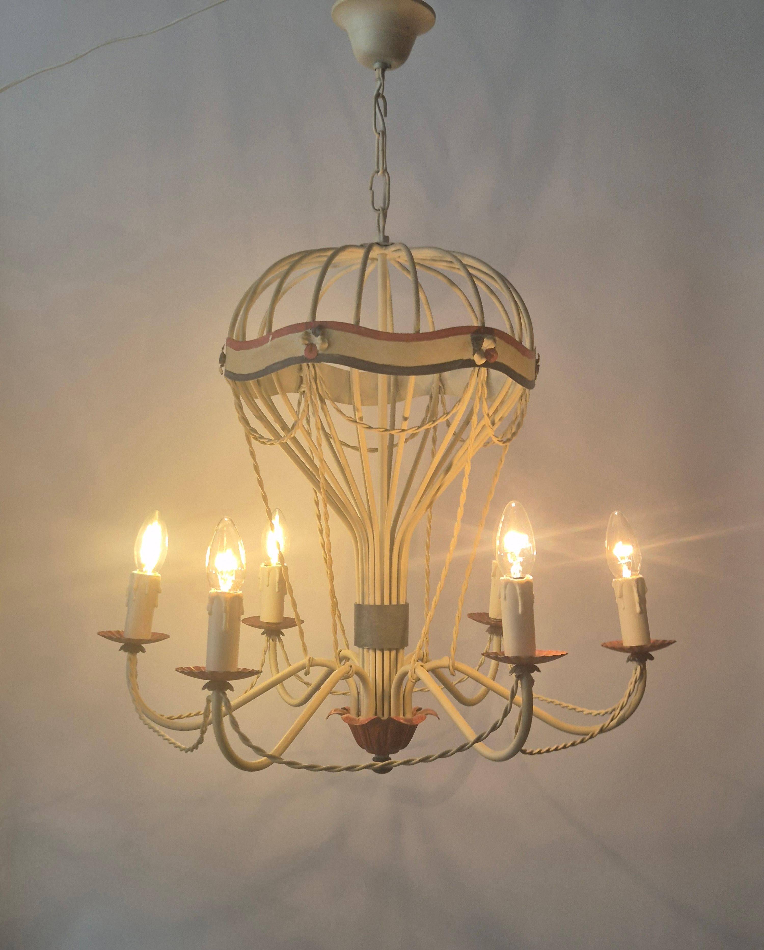 Lustre en forme de ballon d'aviation chaude, milieu du 20e siècle
