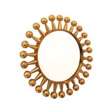 Jack Wall Round Mirror by Jonathan Adler, Polished Brass, 60cm Starburst