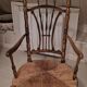 Fauteuil en bois et paille